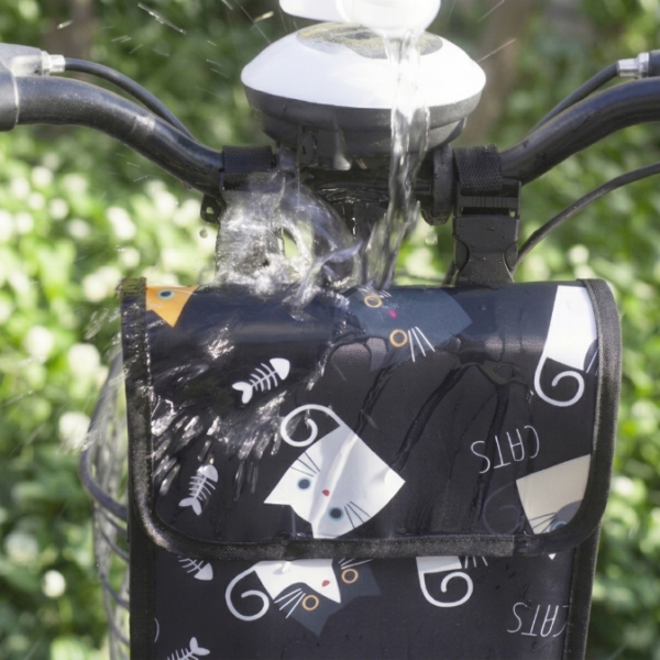 Bicycle Front Hanging Pouch, Cute Cat Pattern Handlebar Organizer Bag
