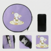 9 Round‑Shaped Cute Rabbit Print Handlebar Storage Pouch, Lightweight Zipper Bag