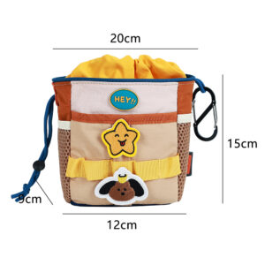 Drawstring Bicycle Front Hanging Pouch, Beige Cycling Accessory Bag