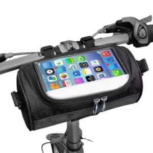 Bike Handlebar Bag with Touch‑Screen Phone Pocket, Front Storage Pouch for Scooter